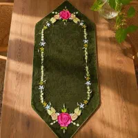 جاکلیدی روبانی و رومیزی روبان دوزی شده