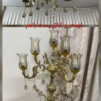 آباژور طلایی و لوستر طلایی و چند مدل لوستر شیک