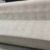 مبل گیمینگ و پافر با روکش چرم سفید