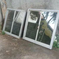 دوعدد پنجره ۱۲۰+۱۲۰ نقرای باشیشه رفلکس