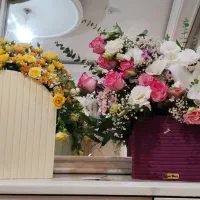 گل طبیعی همراه با باکس مخمل وچوبی