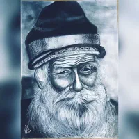 نقاشی سیاه قلم  زیبا