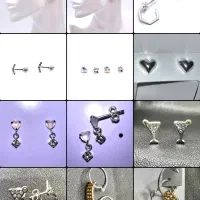 انگشتر گوشوار نقره اصل پیرسینگ گوش ایرکاف آلمان