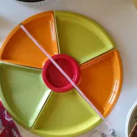 ظرف سرو پازلی نو،دبه ی روحی ،فنجان ،شیرینی خوری