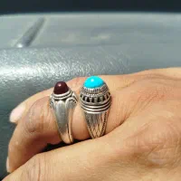 انگشتر فیروزه عقیق نقره