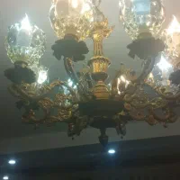 لوستر برنجی   ۸شاخه همراه حباب نو