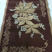 دو تخته فرش فانتزی کرم قهوه ای