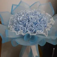 گل روبانی/ آبی آسمانی فیروزه ای/ اقتصادی