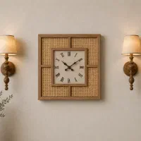 ساعت دیواری مدل حصیرمربع