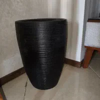 گلدان دو سایز رنگ مشکی و مشکی طوسی