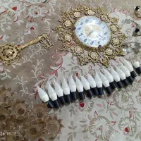 ست ساعت . لوستر ‌. جاکلیدی طرح گل محمدی