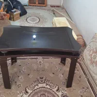 میز چهار نفره تمیز با شیشه دودی ده میل