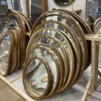 آینه گرد چوبی