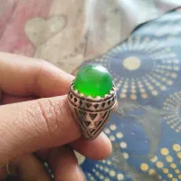 انگشتر عقیق سبزیمنی لونه زنبوری