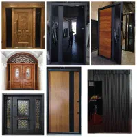 درب ورودی لابی پیوت آهنی چوبی. اقساطی