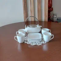 سه عدد میوه خوری پایه دار برند ویک عدد قهوه خوری