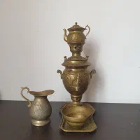 ست سماور زغالی برنجی