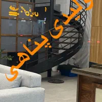 پله گرد ماریپچ دوبلکسی  صاف شمشیری پله اهنی