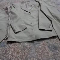 کت و شلوار کرمی جلیقه دار