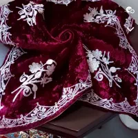 دو عدد رومیزی مخمل قدیمی عتیقه