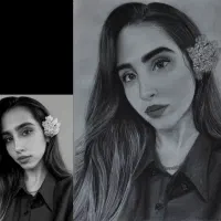 سفارش نقاشی سیاه‌قلم سفارشی با قاب