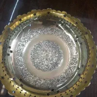 میوه خوری برنجی قدیمی پرداخت شده طرح دار