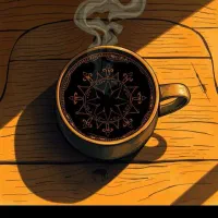 قهوه ترک  و فنجان قهوه به همراه تعدادی کارت