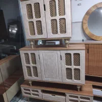 کنسول با اینه گرد مدل خطیی لوزی پایین