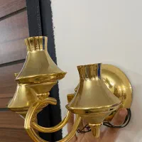 لوستر دیواری طلایی دیوارکوب ۳ شاخه لوستر  رنگ ثابت