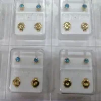 گوشواره نگین دار با روکش طلا
