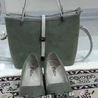 ست کیف و کفش زنانه چرم طبیعی سایز۴۸ و کاملا نو