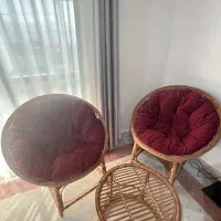 میز و صندلی حصیری درحد نو