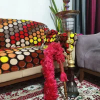 قلیان عربی تمام برنج سنیگن وتنه چوبی قدیمی