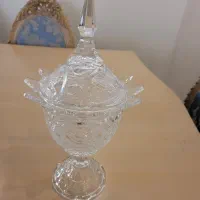 شکلات خوری /قندان کریستال پایه دار درب دار