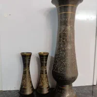گلدان برنجی و دله و قوری برنجی