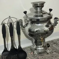 سماور گازی ۱۰ لیتر به همراه کفگیر ملاقه