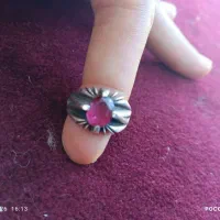 انگشتر نقره یاقوت