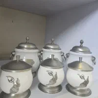سرویس پا سماوری پیوتر به همراه سینی