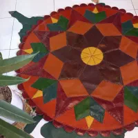 فرش چرم طبیعی دست دوز