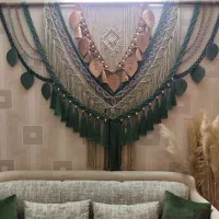 شلف دیوارکوب رانر سبدکوسن پرده مکرومه بافی