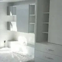 تخت کمجا دونفره ام دی اف سفید طوسی اقساط