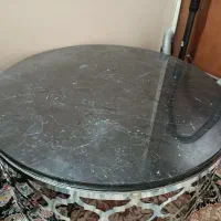 میز عسلی فلزی رویه سنگی
