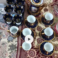 سرویس بلوروظروف دکری سورمه ای