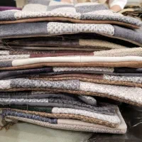 رو بالشتی  چرم،پارچه مخمل و کوسن ۲ عددی