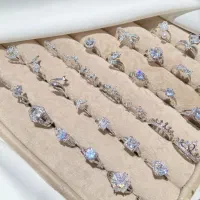 انگشتر جواهری آبکاری نقره دخترانه و خاص