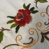 رومیزی گرد کتون نخ سوزن دوزی اروپایی و آنتیک