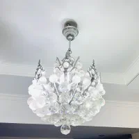 دو عدد لوستر کریستالی 4 و 6 شاخه تمام برنج