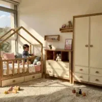 تخت کمدمدل کلبه چوبی نوزادسیسمونی کد 110