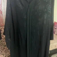 مانتوی مشکی عبایی گلدار نو