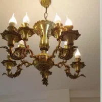 فروش لوستر ۵ شاخه ۱۰ شعله برنجی